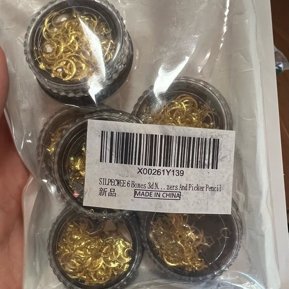 6 Boxes 3d Nail Rhinestones And Studs Gold Nail Rivets Set Nail Crystals - Picture 6 of 6